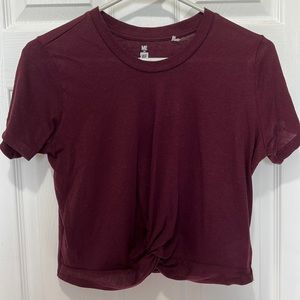 Pacsun Maroon Cropped Knot Top (Small)